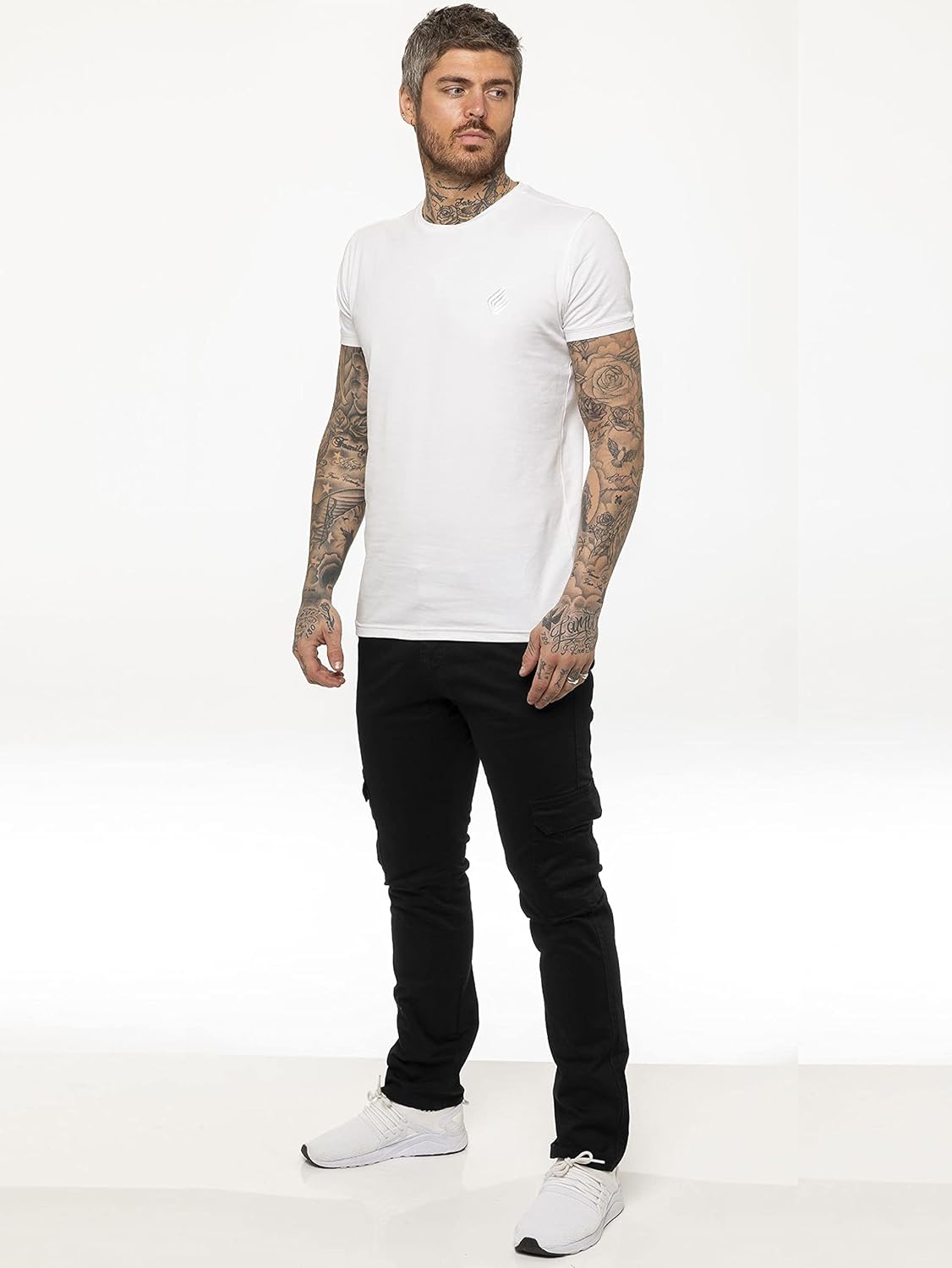 Enzo Jeans Mens Cargo Combat Trousers Chinos Slim Fit Cotton Stretch Work Pants
