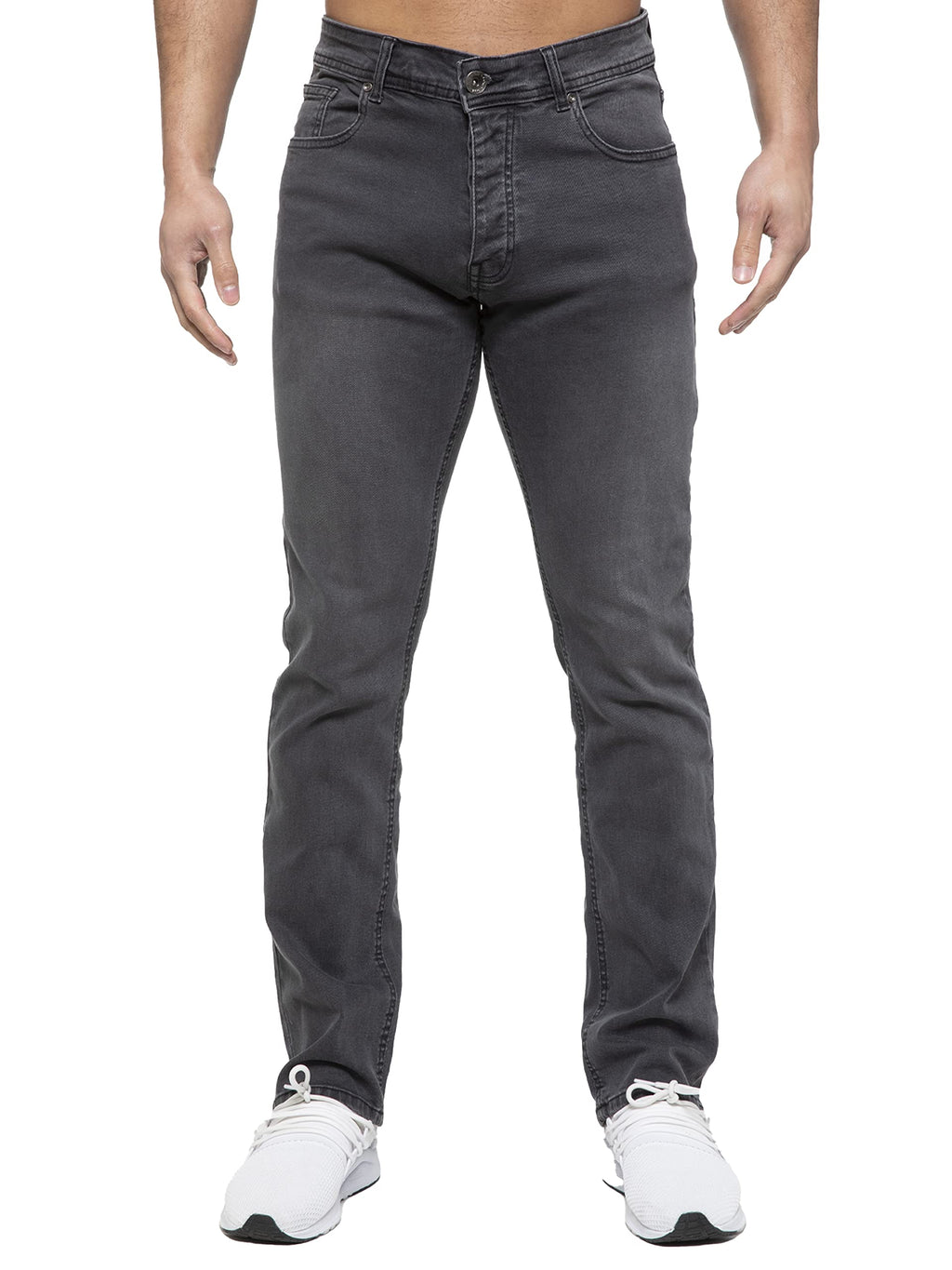 989Zé ENZO Mens Stretch Straight Leg Regular Fit Classic Denim Jeans All Waist Sizes