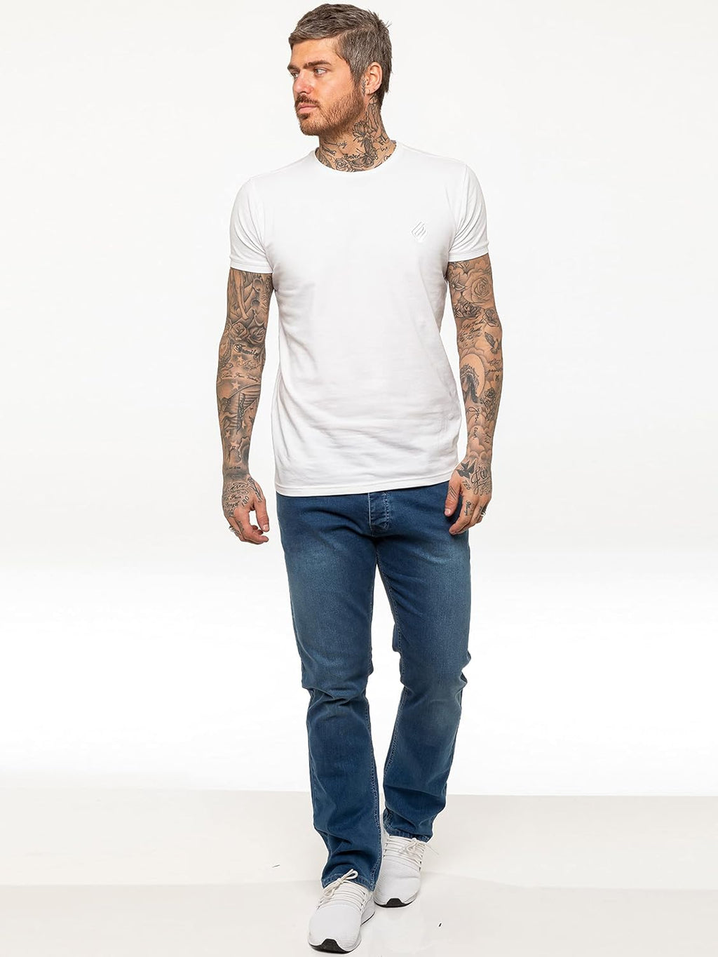989Zé ENZO Mens Stretch Straight Leg Regular Fit Classic Denim Jeans All Waist Sizes