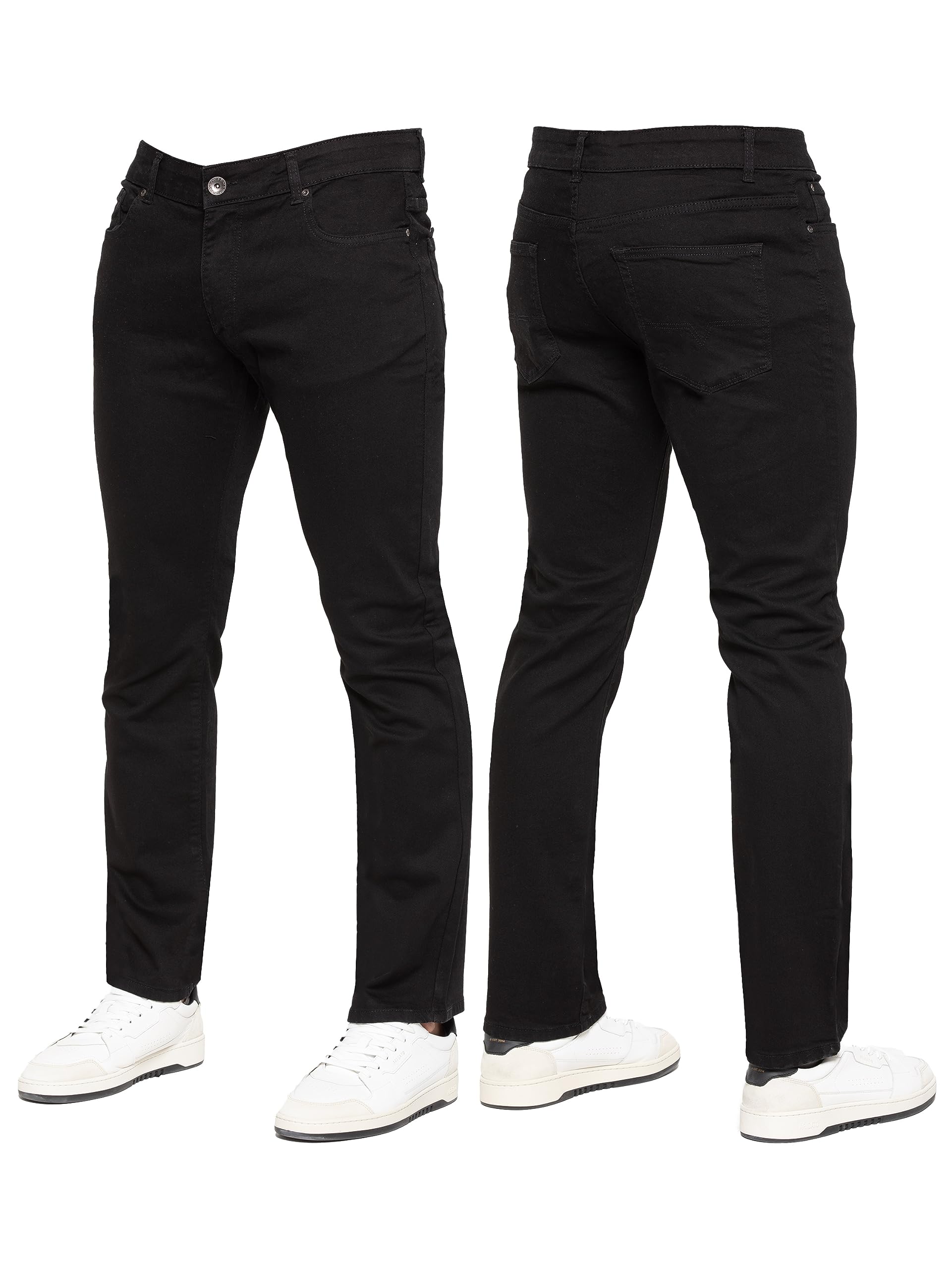 989Zé ENZO New Mens Stretch Straight Leg Jeans Casual Regular Fit Classic Basic Denim Pants