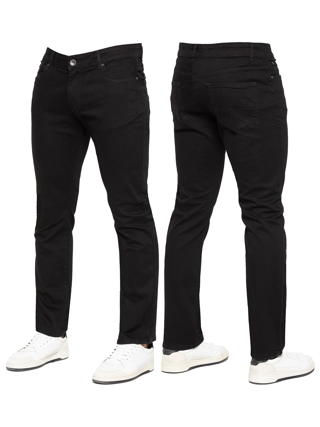 989Zé ENZO New Mens Stretch Straight Leg Jeans Casual Regular Fit Classic Basic Denim Pants