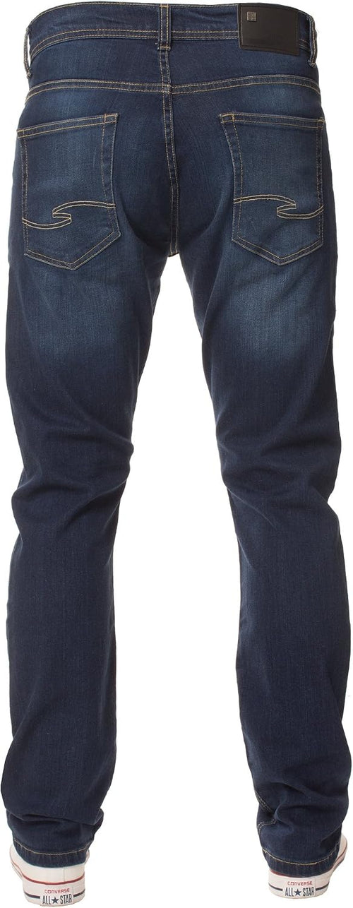 New Mens ENZO Stretch Straight Leg Regular Fit Classic Basic Denim Jeans