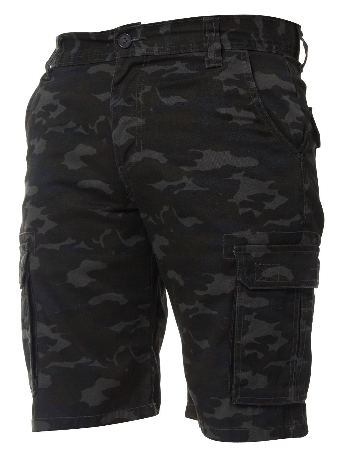 Enzo Jeans Mens Cargo Camo Shorts Summer Combat Camouflage Chino Half Pants