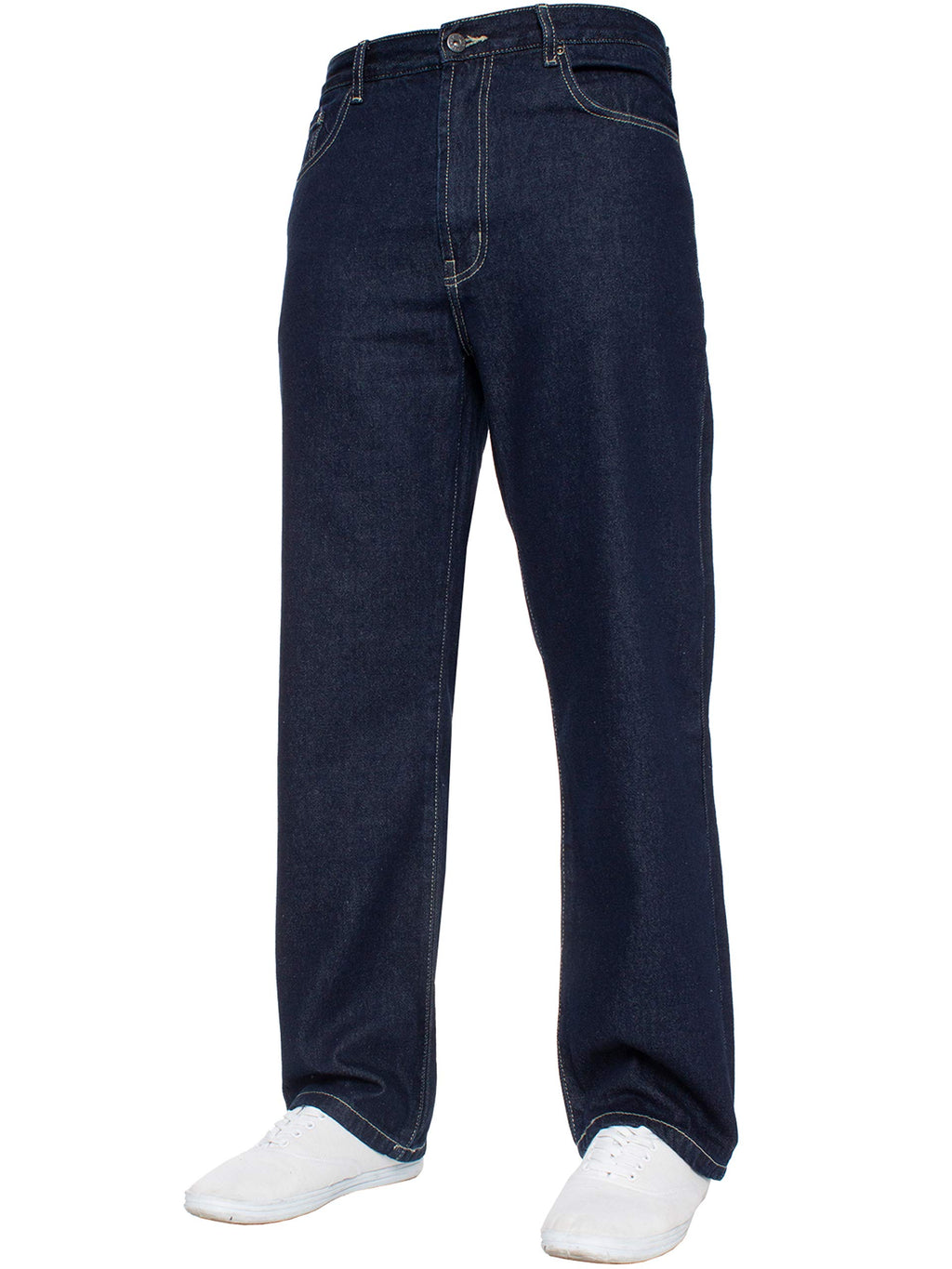 Mens Straight Leg Jeans Basic Heavy Work Denim Trousers Pants Big Tall King Sizes