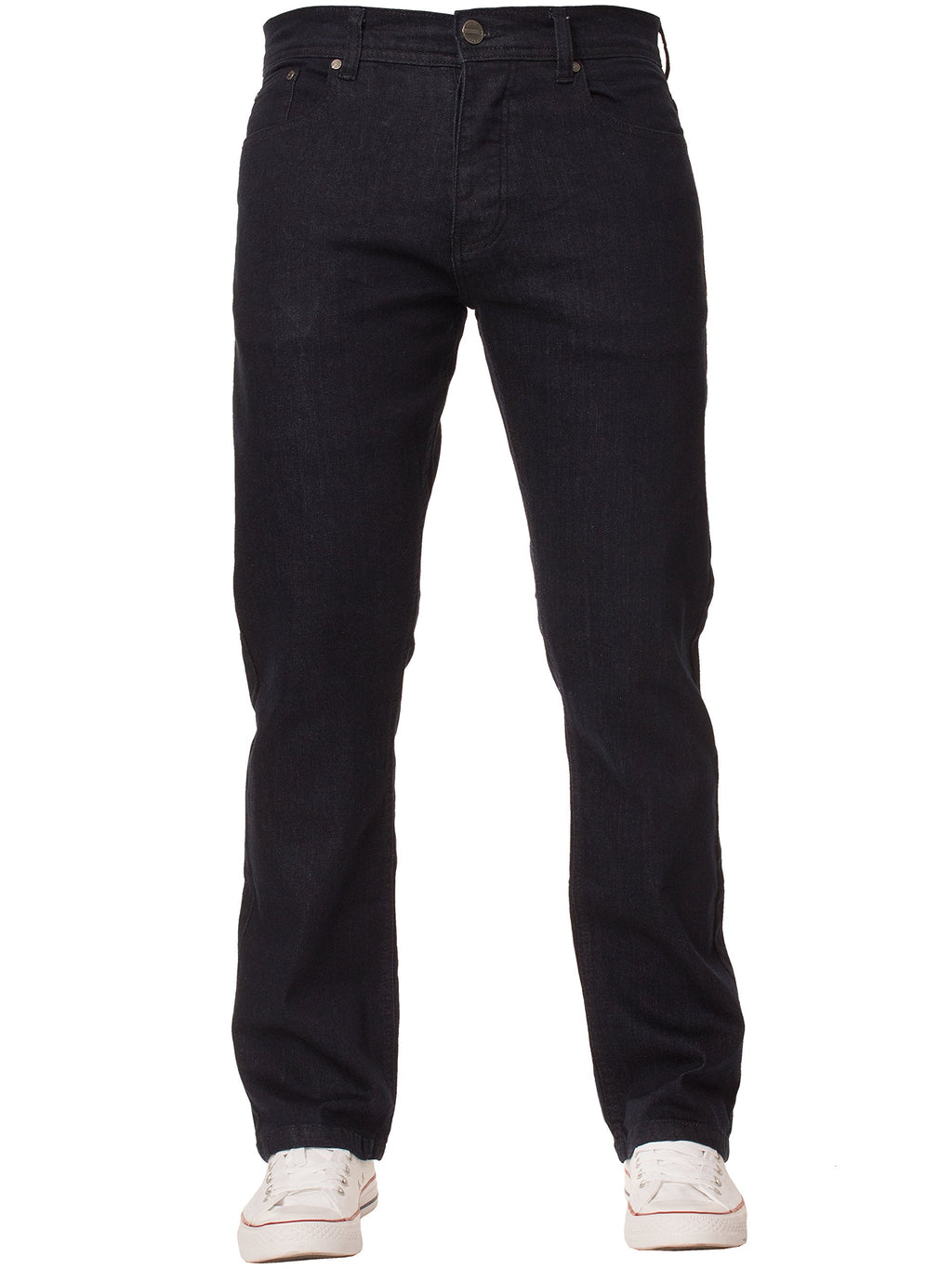 New Mens ENZO Stretch Straight Leg Regular Fit Classic Basic Denim Jeans