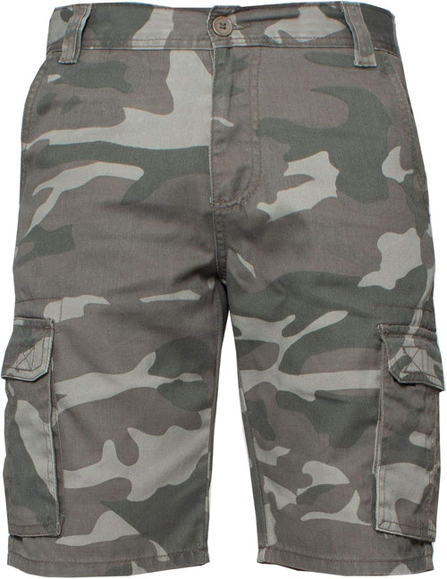 Enzo Jeans Mens Cargo Camo Shorts Summer Combat Camouflage Chino Half Pants