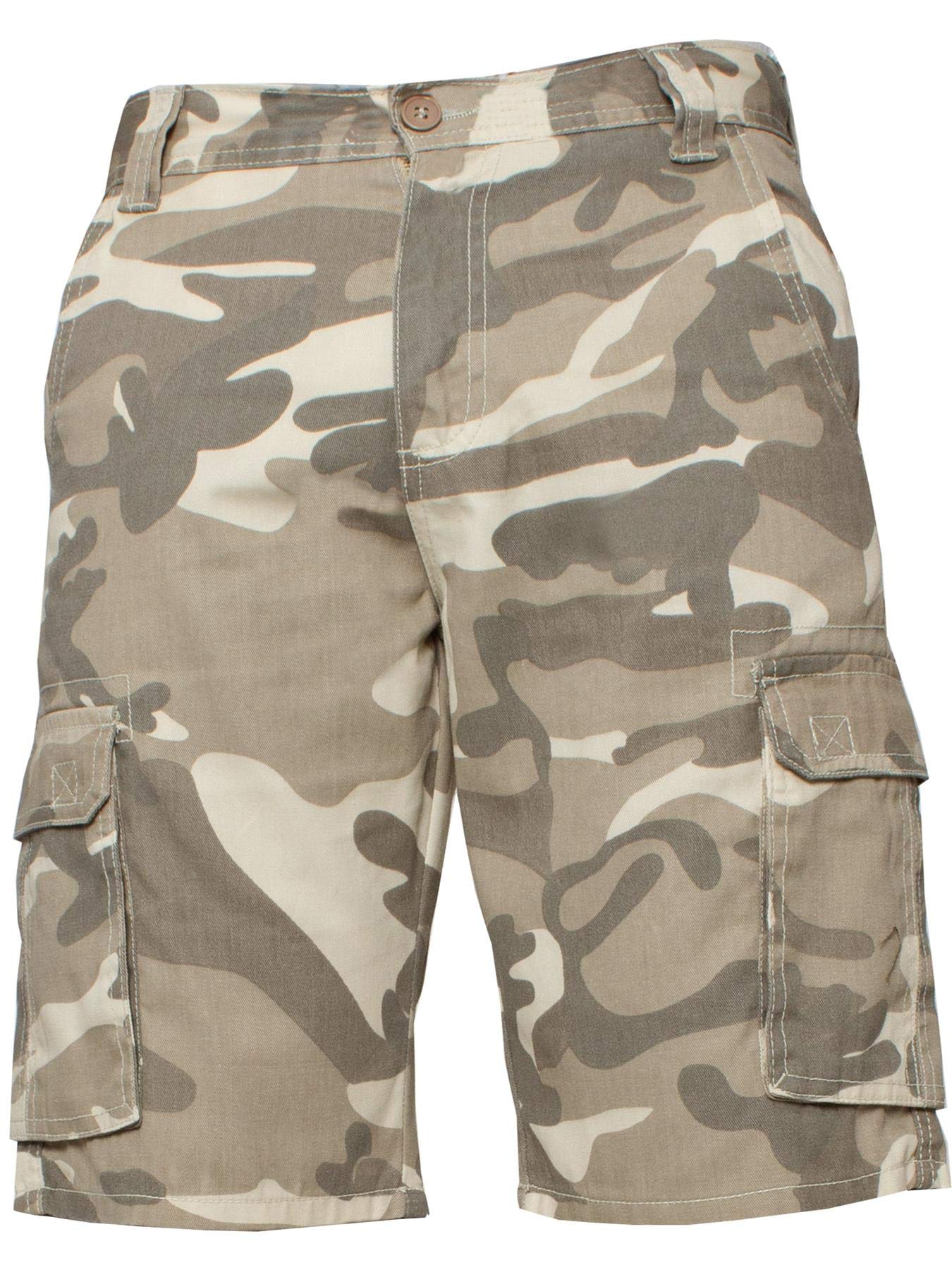 Enzo Jeans Mens Cargo Camo Shorts Summer Combat Camouflage Chino Half Pants