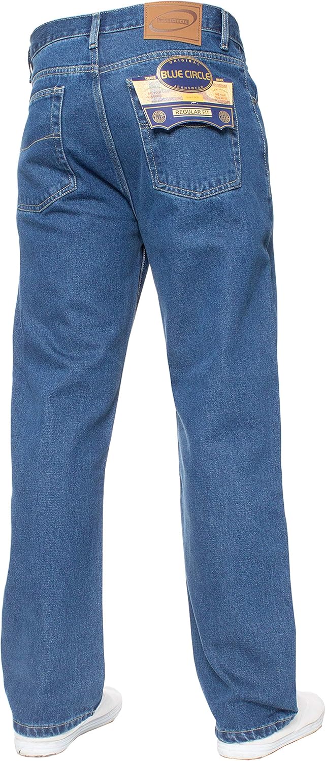 Mens Straight Leg Jeans Basic Heavy Work Denim Trousers Pants Big Tall King Sizes