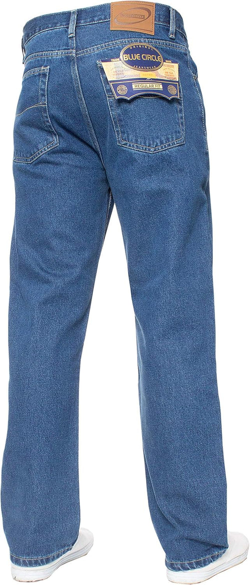 Mens Straight Leg Jeans Basic Heavy Work Denim Trousers Pants Big Tall King Sizes
